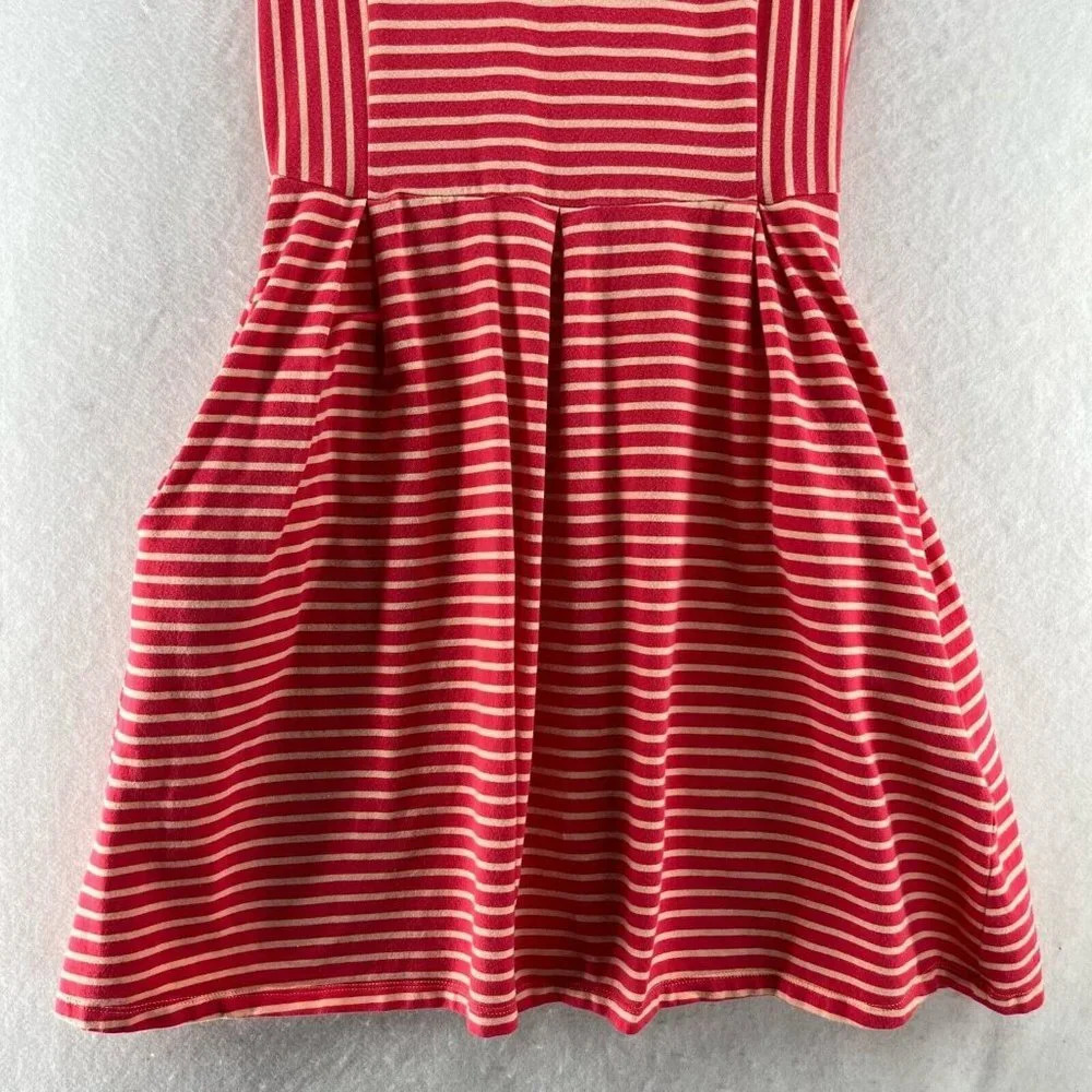 Levi's Dress Size XS A-Line Mini Striped Scoop Neck Short Sleeve Cotton Orange - Picture 3 of 13